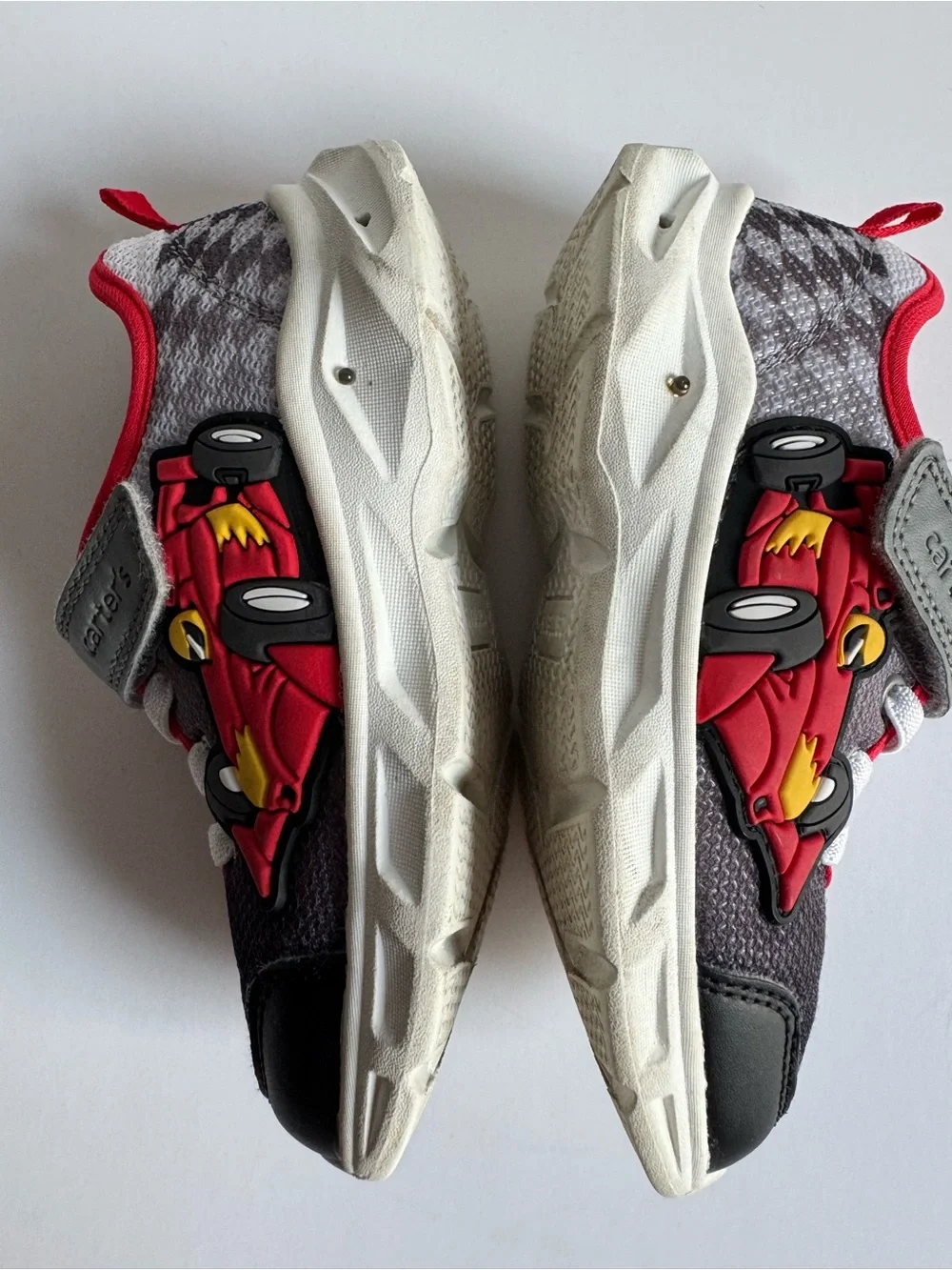 Carter's Gray & Red Race Car Slip-On and Light-up Sneakers